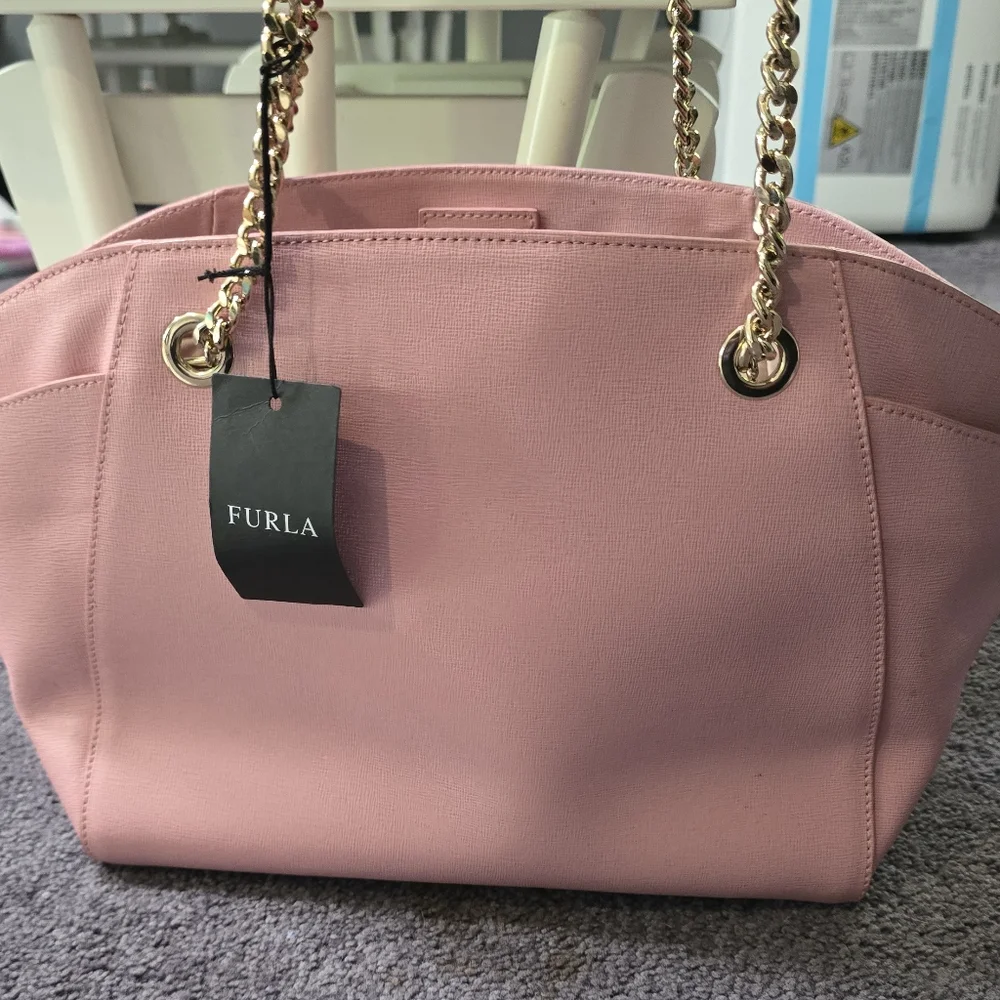 Furla Bag - Julia Medium Magnolia Light Pink Tote NEW WITH TAGS - Picture 6 of 10